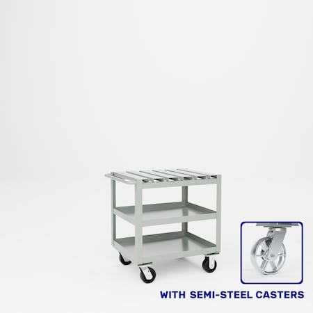 Pucel Slat Top Cart, 30 in W x 33.5 in H x 24 in D, Gray S-30-DT-3-S