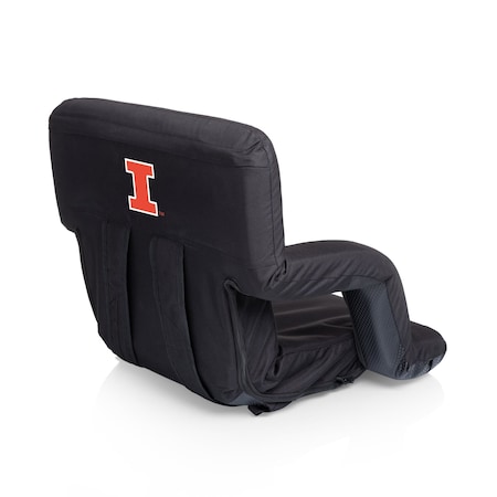 Picnic Time Family Of Brands NCAA Illinois Fighting Illini Ventura Reclining Stadium Seat with Back Support 618-00-179-214-0