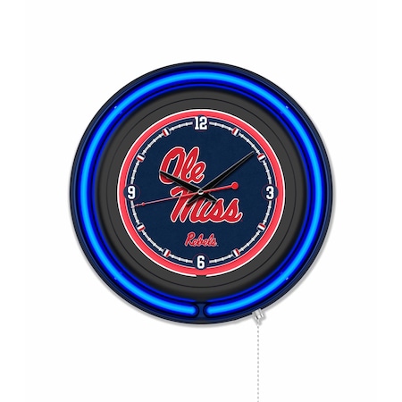 Holland Bar Stool University of Mississippi 15 Double Neon Wall Clock Clk15BK