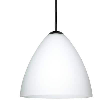 Besa Lighting Besa Mia Pendant, Opal Matte, Black Finish, 1x 5W LED 1XT-177907-LED-BK