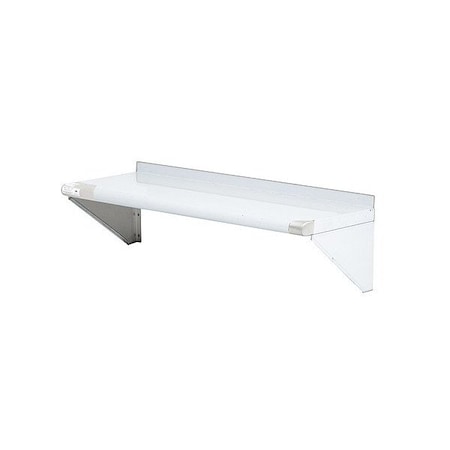 Zoro Select Stainless Steel Wall Shelf, 12"D x 48"W x 11-1/2"H, Silver 2HGA2