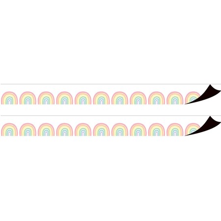 Teacher Created Resources Pastel Pop Rainbows Magnetic Border, 24 Feet Per Pack, 2PK TCR77574