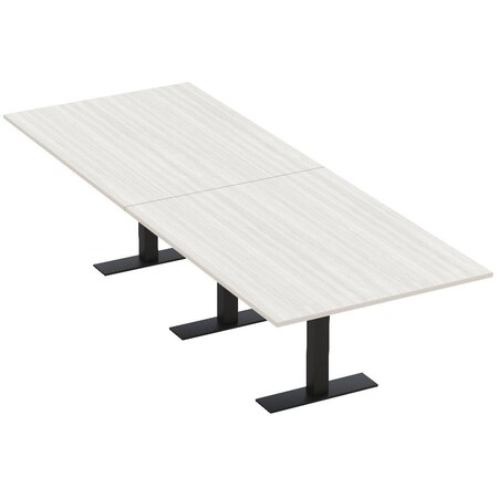 Skutchi Designs 12ft Rectangular Conference Table With Power | Harmony Series | 12 Person Meeting Room Table HAR-REC-48x144-T.BK-WA7976-NA