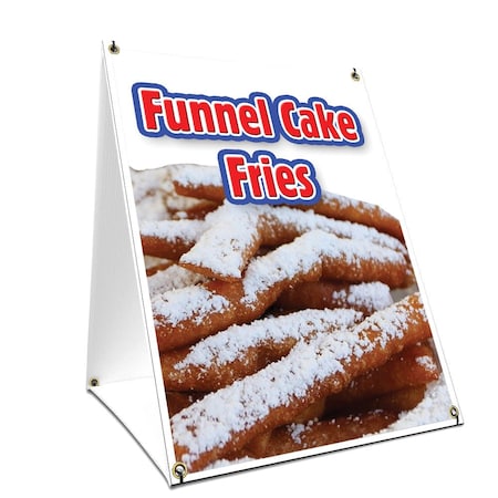 Signmission Funnel Cake Fries, 24 Inch x 18 Inch A-frame Yard Sign, Plastic Sign SBC-1824-Funnel Cake Fries