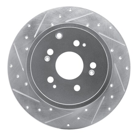 Dfc Premium Silver Drilled & Slotted Brake Rotor, Disc Brake Rotor, 631-59052L