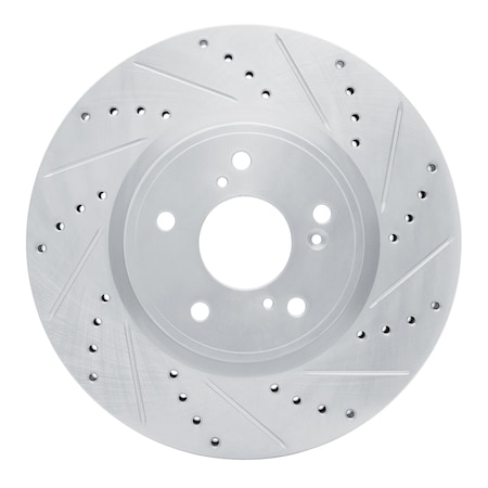 Dynamic Friction Co DFC Brake Rotor - Drilled and Slotted - Silver 631-59064R