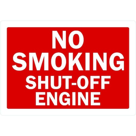 Lyle No Smoking Shut-Off Engine, 5x3.5, Non-Reflective, Red G-16817-ND_5x3.5