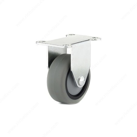 Richelieu Industrial Gray Thermoplastic Rubber Caster, Fixed, with Plate, Gray F27274