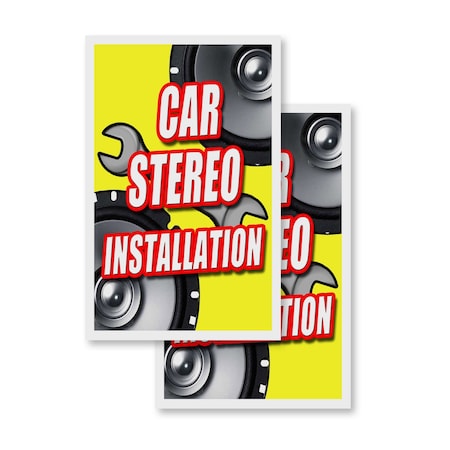 Signmission Car Stereo Installation, Vinyl Decals Only 24 Inch x 36 Inch, Vinyl Decal, 2PK DSB-2436-2PACK-Car Stereo Installation