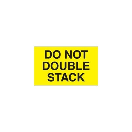 Bubblefast 3 x 5'' - ''Do Not Double Stack'' Fluorescent Yellow Labels BFDL1096