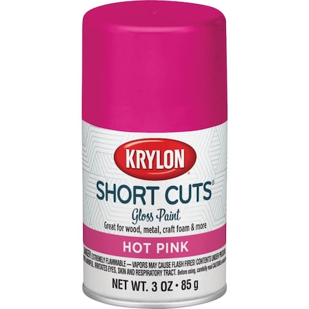 Krylon Short Cuts 3 Oz. High-Gloss Enamel Spray Paint Hot Pink SCS-039