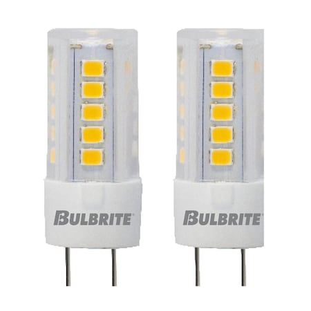 Bulbrite 40-Watt Equivalent Dimmable Clear T4 Wedge G4 LED Light Bulb, 3000K, 2PK 862142