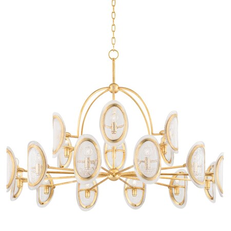 Hudson Valley Lighting Danes 18 Light Chandelier 50 In. Vintage Gold Leaf 1550-VGL