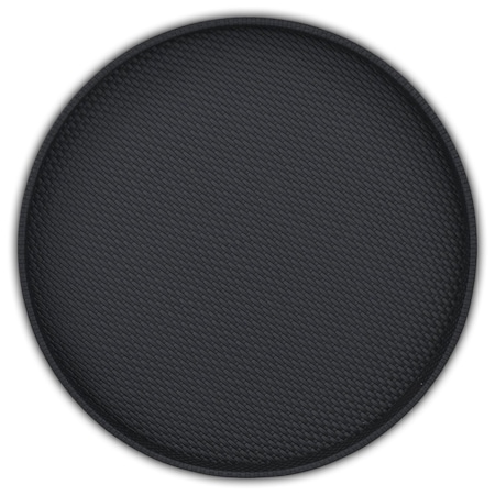 Homeroots 15in Black Faux Wicker Round Serving Tray 713546