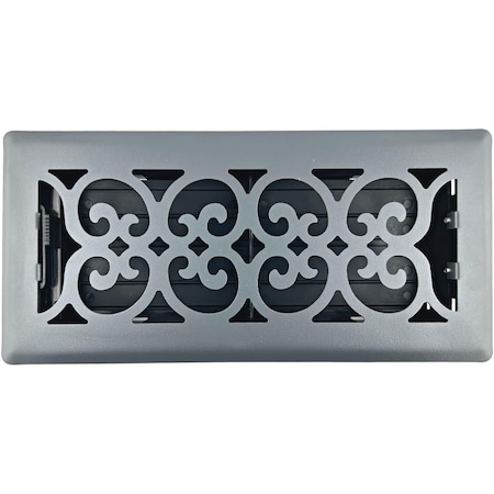 Sierra Grates 4 in. H X 12 in. W Powder Coat Steel, Granite Grey Floor Register VIC412-GRY