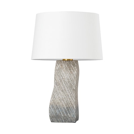 Hudson Valley Lighting Raiden 1 Light Table Lamp 19 In. Aged Brass/ Ceramic Windswept White L4629-AGB/CDW
