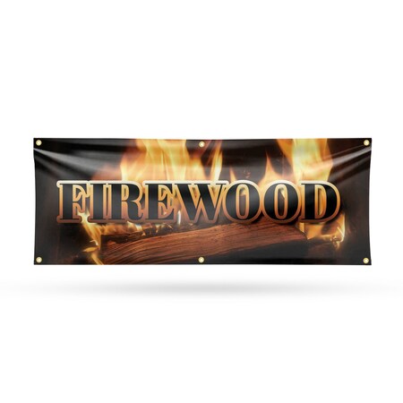 Signmission Firewood, 24 Inch x 72 Inch, Vinyl Banner B-72-30627