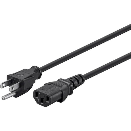 Monoprice Power Cord - NEMA 5-15P to IEC 60320 C13_ 14AWG_ 15A/1875W_ 3-Prong_ B 5295