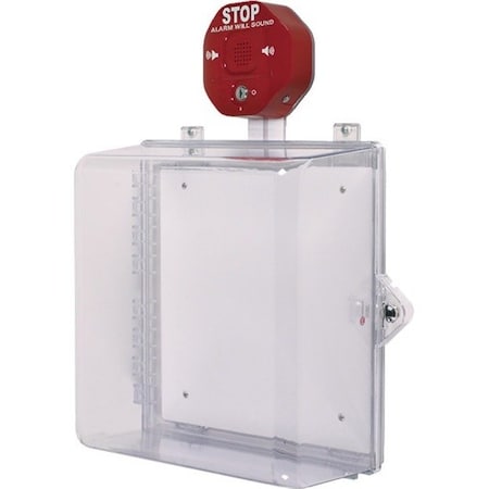 Safety Technology International Protective Cabinet, Polycarbonate, Surface Mount, 12 1/4 in W x 14 1/4 in H x 6 1/2 in D, Clear STI-7533