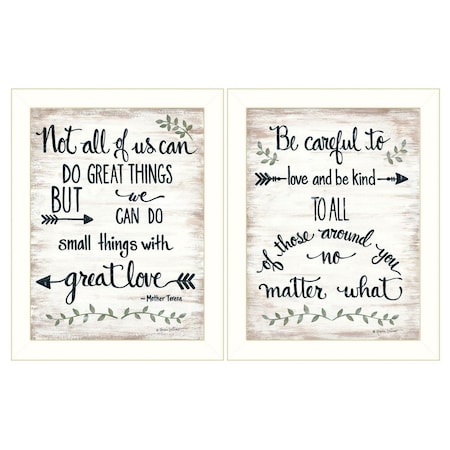 Homeroots Set Of Two Great Love 2 White Framed Print Wall Art, 2PK 405968