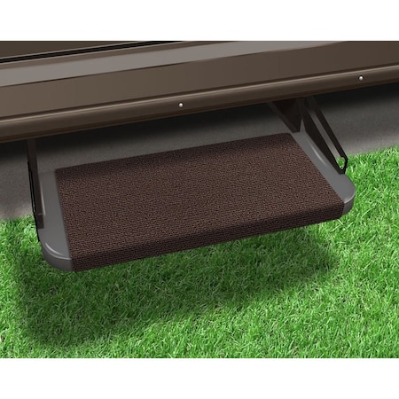 Presto Fit STEPS AND STEP RUGS RV Fits Manual And Electric Steps 18 Inch Width Chocolate Brown MicroRibbed 2-0315