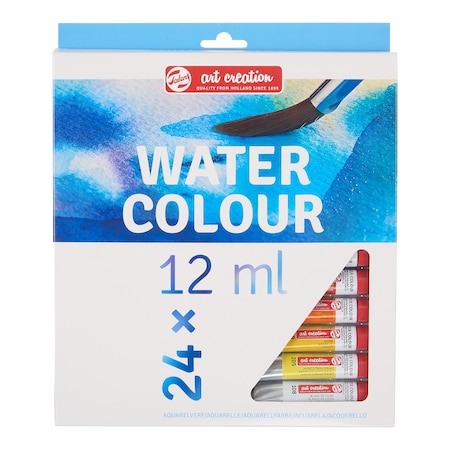 Talens Art Creation Watercolor Paint Set, 12mL, 24-Color Set 9022024M
