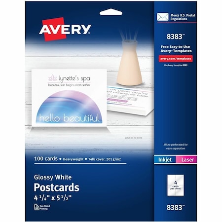 Avery Postcards, Glossy, Two-Sided 8383