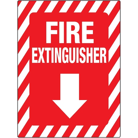 Creative Safety Supply Fire Extinguisher Below, Wall Sign, 36in x 27in, Peel-and-Stick Permanent Adhesive Wall Sign WS27002-36-PS