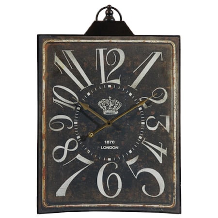 Homeroots Vintage Style Black and White Iron Wall Clock 401290