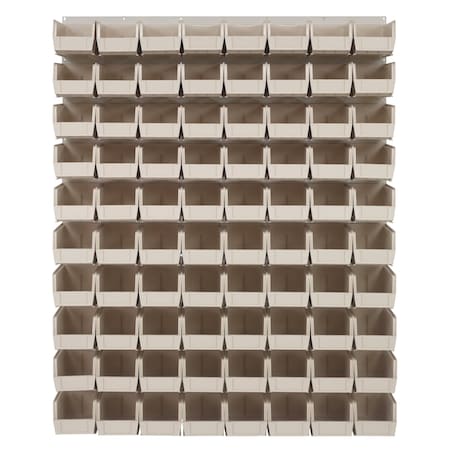 Quantum Storage Systems 48X61 HC LOUVERED PANEL W/80 BINS IVORY QLP-4861HC-230-80IV