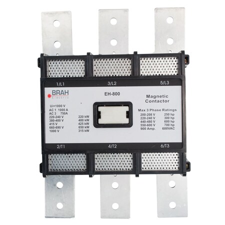 Brah Electric , Direct Replacement 750A 600V 3P with 120VAC Closing Coil for EH Series Contactor EH-800 BEH-800