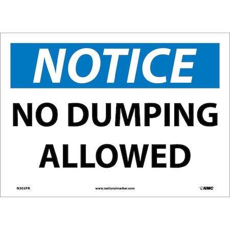 Nmc Notice No Dumping Allowed Sign, N305PB N305PB
