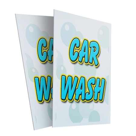 Signmission Car Wash, Plastic Signs Only 24 Inch x 36 Inch, Corrugated Plastic, 2PK CSB-2436-2PACK-Car Wash