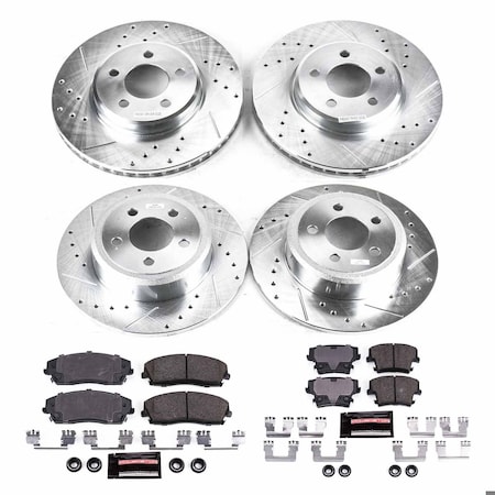 Powerstop FRONT & REAR 1 CLICK BRAKE KIT W/ HARDWARE K1715