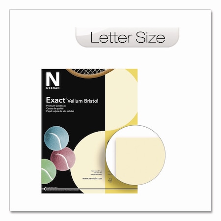 Neenah Paper Exact Vellum Bristol Cover Stock, 67 lb Bristol Weight, 8.5 x 11, Ivory, 250PK 81368/82368