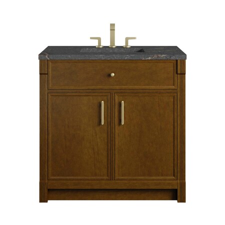 James Martin Vanities Bellshire 36" Single Vanity, Honey Oak w/ 3 CM Parisien Bleu Silestone Top 660-V36-HNO-3PBL