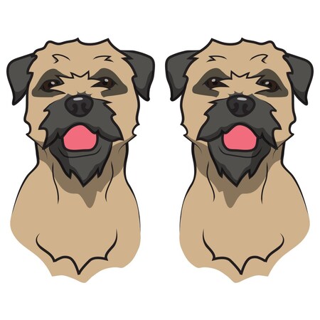 Signmission Border Terrier Dog Decal, Dog Lover Decor Vinyl Sticker, 2PK D-2-Border Terrier