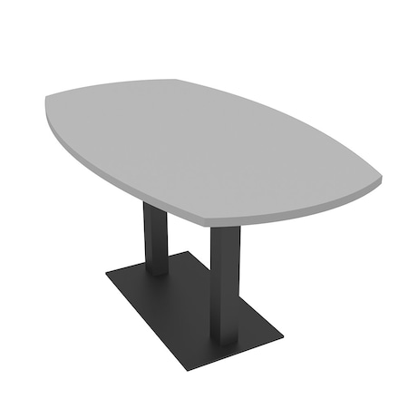 Skutchi Designs Arc Boat Conference Table, 36 in W, 72 in L, Grey HAR-ABOT-36X72-DOU.BK-U779