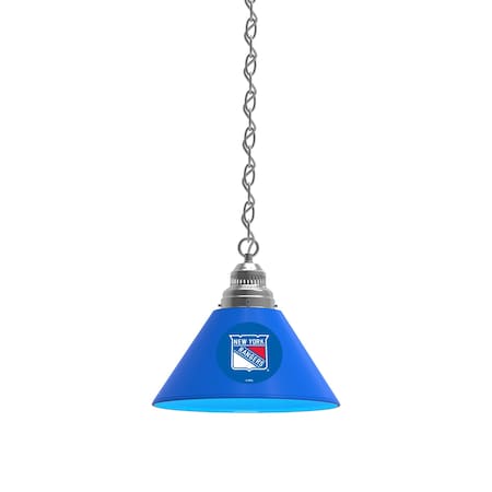 Holland Bar Stool Co New York Rangers Pendant Light, Chrome Fixture BL1CHNYRang