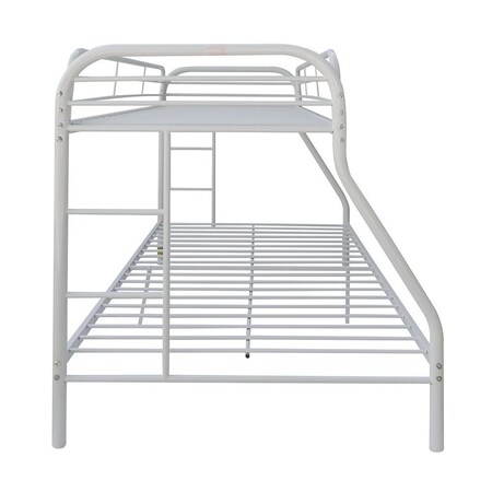Homeroots White Twin Over Full Contemporary Metal Bunk Bed 286579