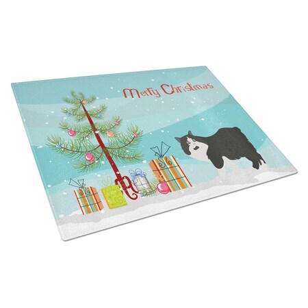 Carolines Treasures Cymric Cat Merry Christmas Glass Cutting Board - Large CK4599LCB