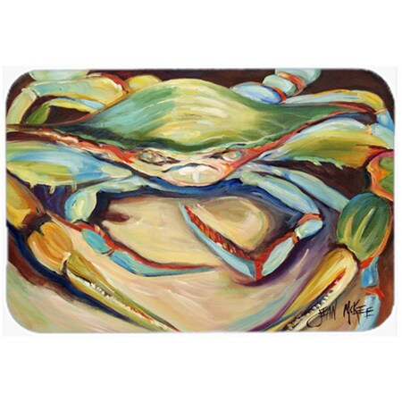 Carolines Treasures Blue Crab Glass Cutting Board- Large JMK1097LCB