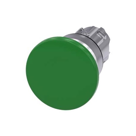 Siemens Mushroom pushbutton, 22 mm, round, metal, shiny, green, 40 mm 3SU1050-1BD40-0AA0-ZY11