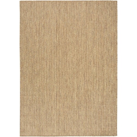 Homeroots 6' X 9' Natural Geometric Indoor Outdoor Area Rug 572887