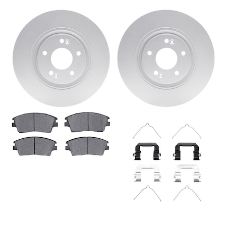 Dynamic Friction Co DFC GEOSPEC Coated Rotors with 5000 Brake Pads - Ceramic and Hardware 4512-03096