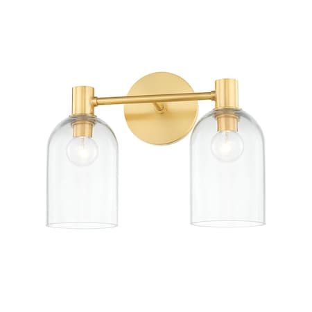 Mitzi Paisley 2 Light Bath And Vanity 4.5 In. Aged Brass H678302-AGB