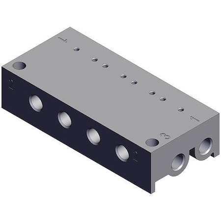 Smc Valve Manifold, 54 1/2 mm L, 13 mm H VV100-S41-04-M5