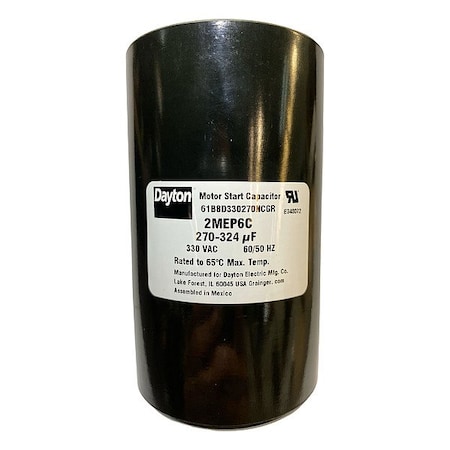 Dayton Motor Start Capacitor, Round 2MEP6