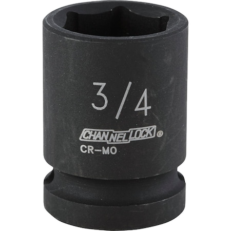 Channellock 1/2'' Drive 3/4'' 6-Point Shallow Standard Impact Socket 313203