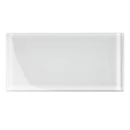 Apollo Tile White 3 in x 6 in Glass Glossy Wall Subway 5 sqft/case, 40PK APLA88066 3X6A